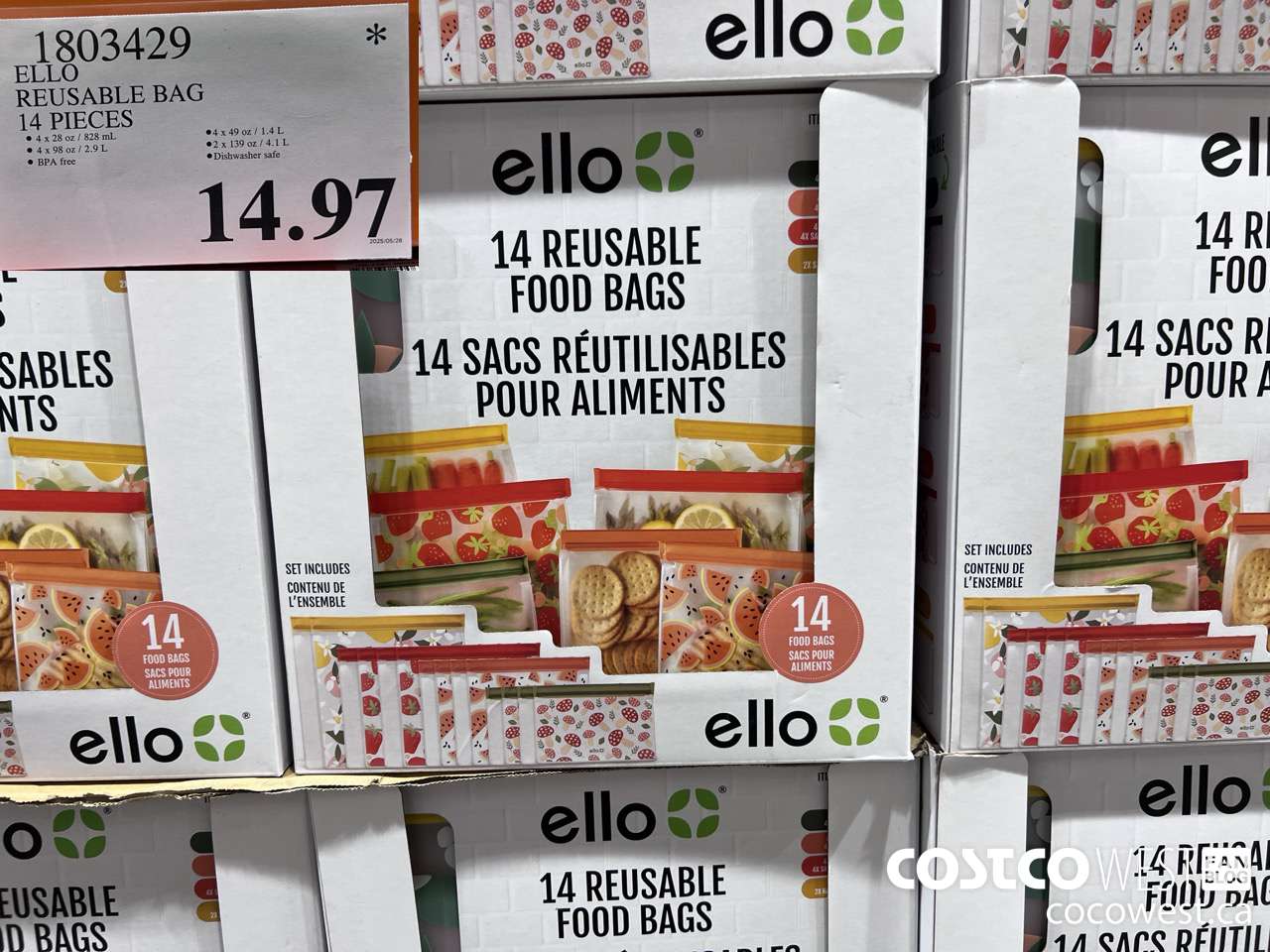 1803429 ELLO REUSABLE BAG 14 PIECES $14.97