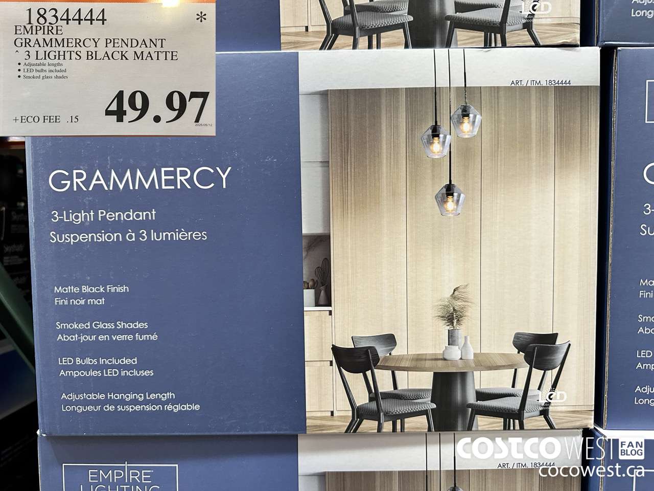 1834444 EMPIRE GRAMMERCY PENDANT 3 LIGHTS BLACK MATTE $49.97