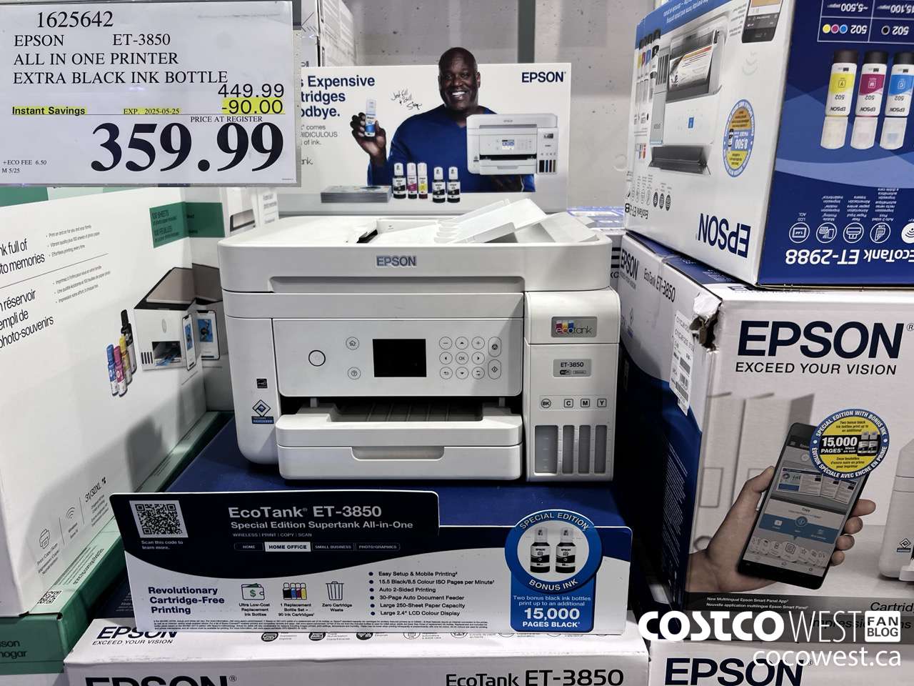 1625642 EPSON ET-3850 ALL IN ONE PRINTER EXTRA BLACK INK BOTTLE ($90.00 INSTANT SAVINGS EXPIRES ON 2025-05-25) $359.99