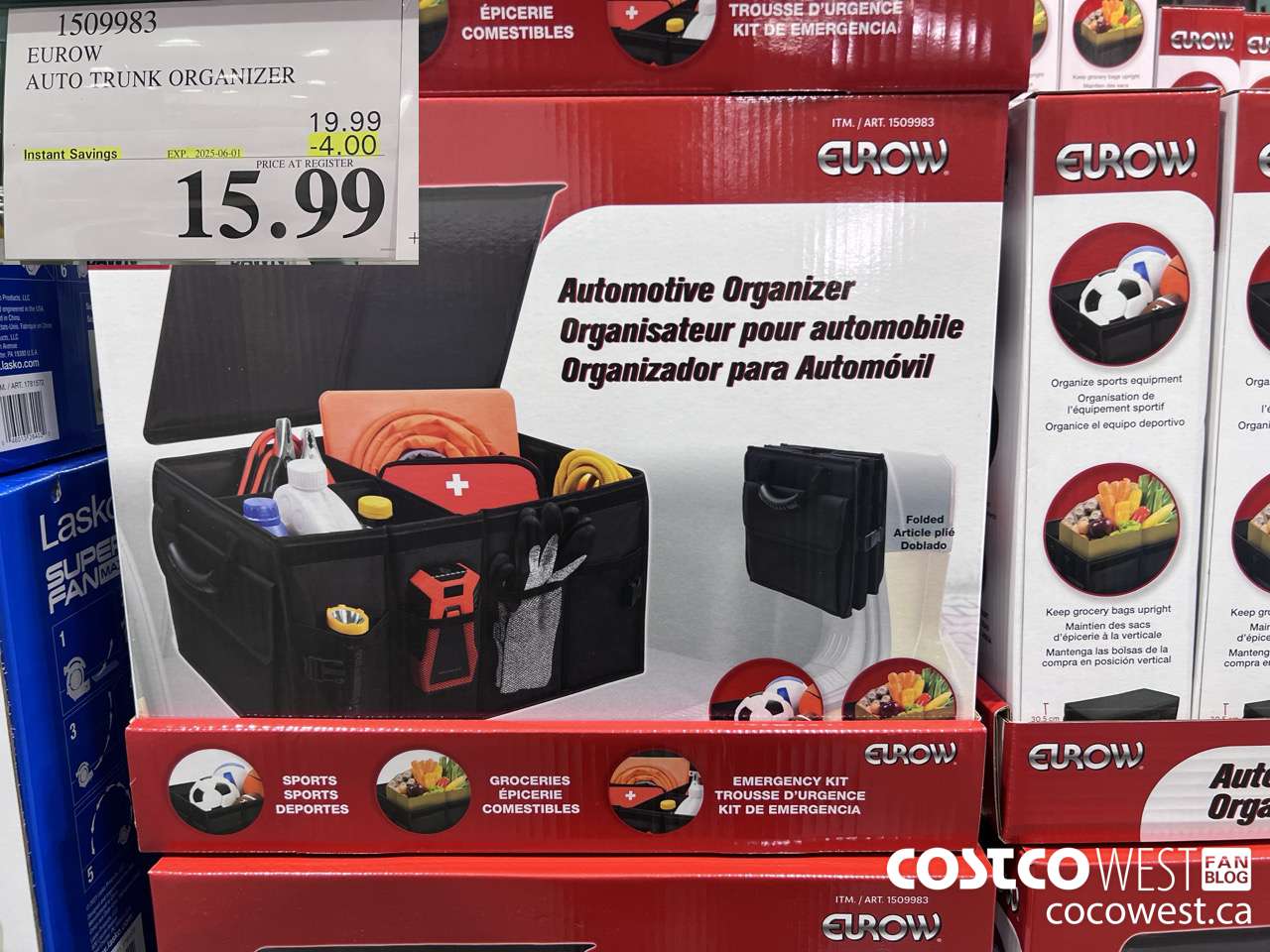 1509983 EUROW AUTO TRUNK ORGANIZER ($4.00 INSTANT SAVINGS EXPIRES ON 2025-06-01) $15.99