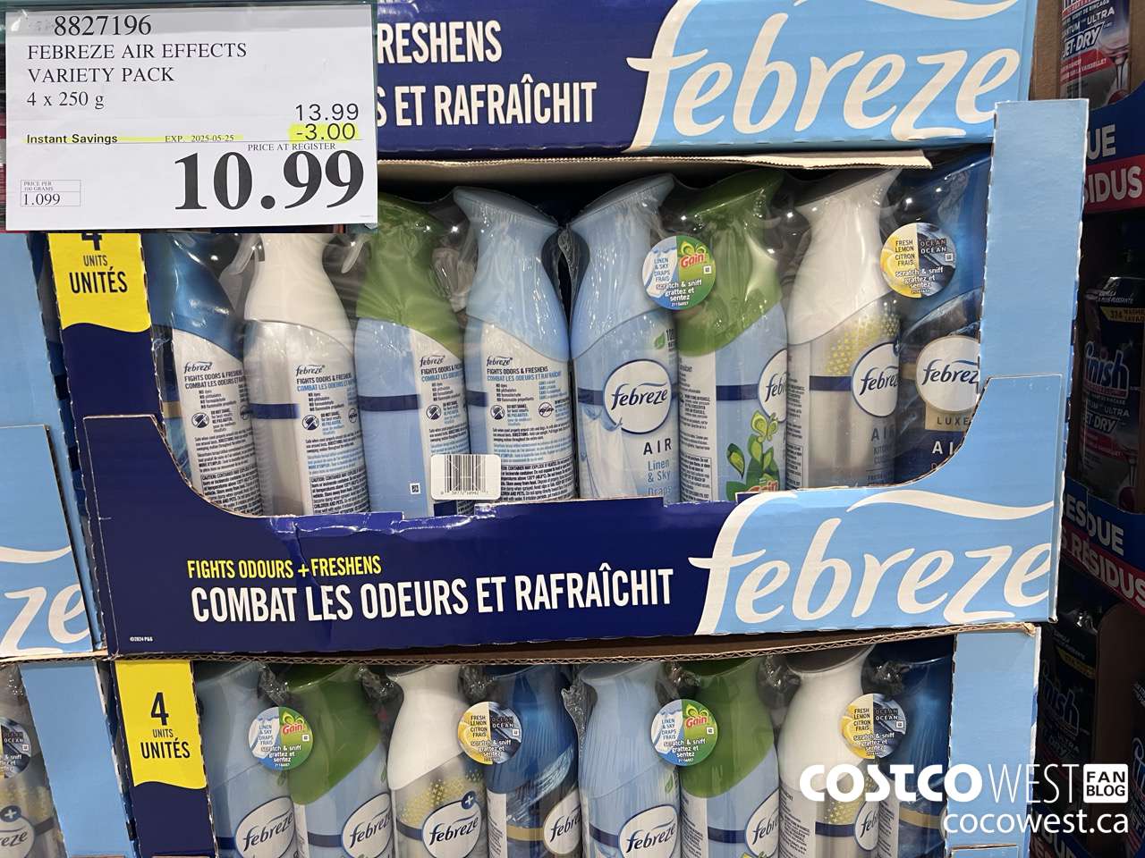 8827196 FEBREZE AIR EFFECTS VARIETY PACK 4 X 250 G ($3.00 INSTANT SAVINGS EXPIRES ON 2025-05-25) $10.99