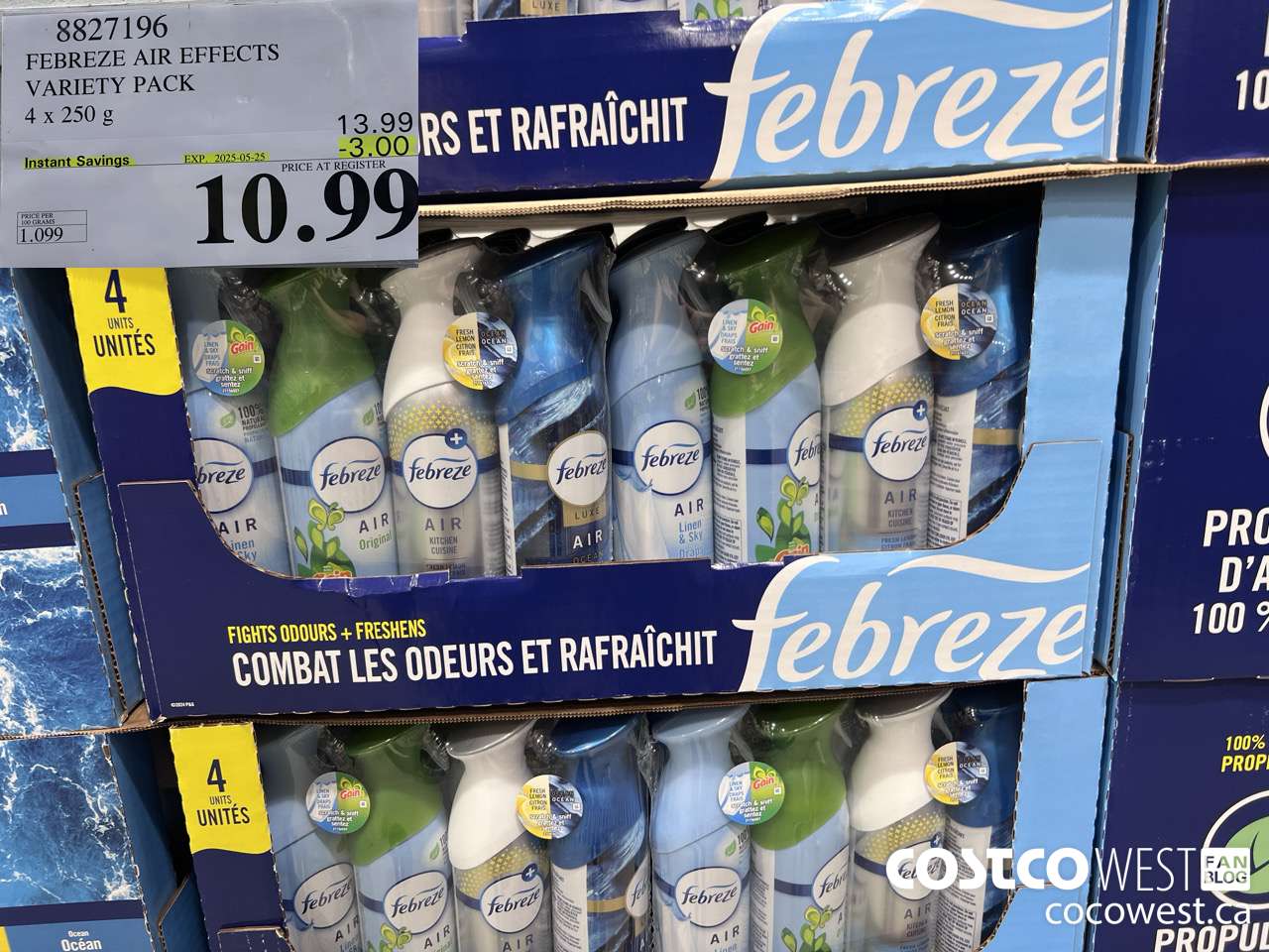 8827196 FEBREZE AIR EFFECTS VARIETY PACK 4 X 250 G ($3.00 INSTANT SAVINGS EXPIRES ON 2025-05-25) $10.99