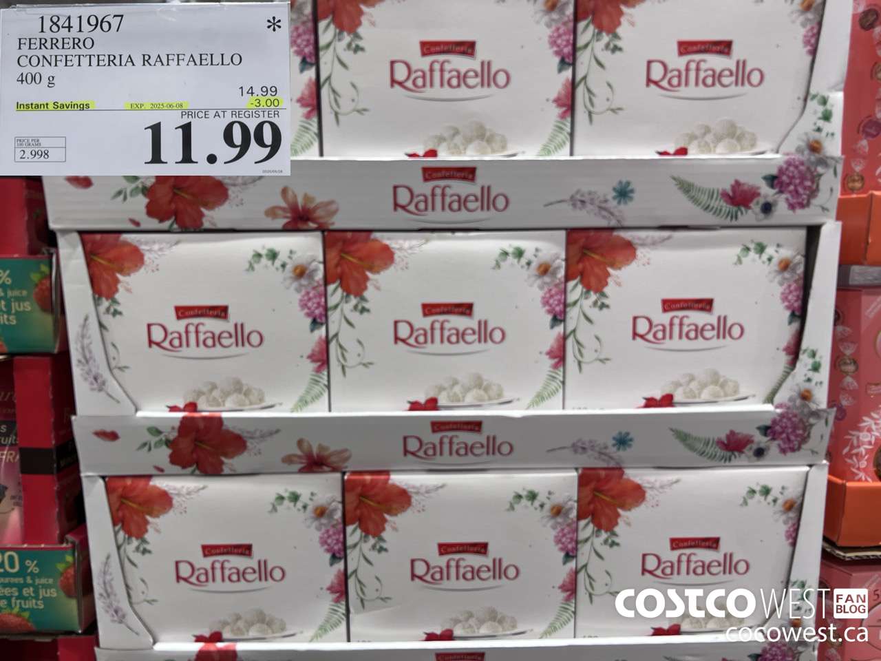 1841967 FERRERO CONFETTERIA RAFFAELLO 400 g ($3.00 INSTANT SAVINGS EXPIRES ON 2025-06-08) $11.99