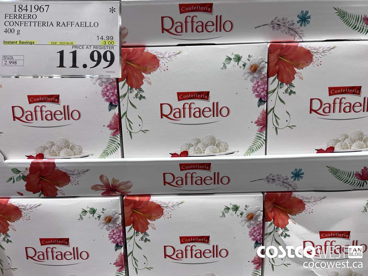 1841967 FERRERO CONFETTERIA RAFFAELLO 400 g ($3.00 INSTANT SAVINGS EXPIRES ON 2025-06-08) $11.99