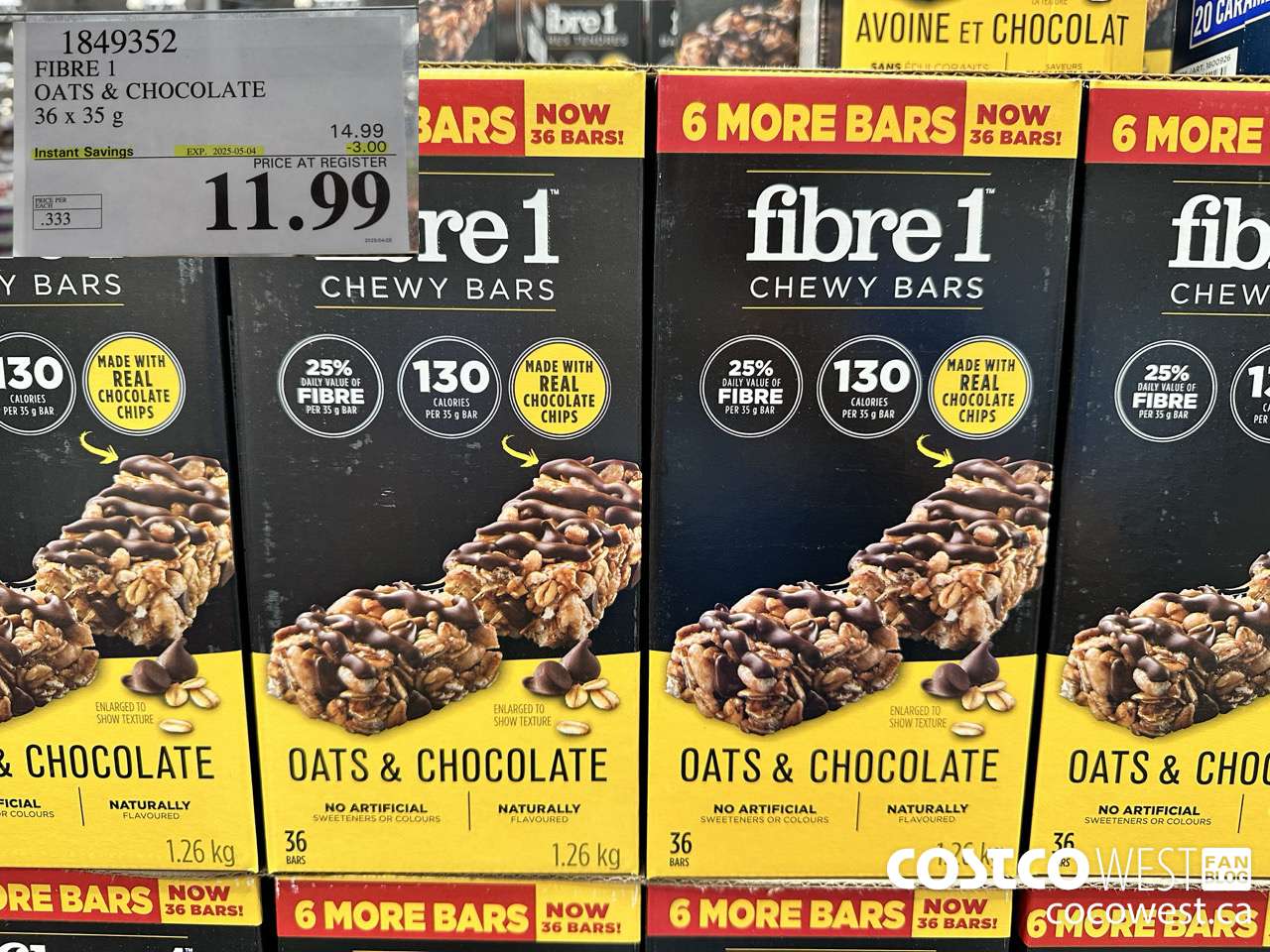 1849352 FIBRE 1 OATS & CHOCOLATE 36 X 35G ($3.00 INSTANT SAVINGS EXPIRES ON 2025-05-04) $11.99