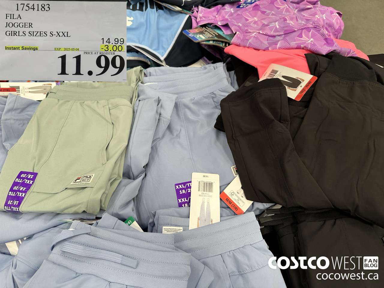 1754183 FILA JOGGER GIRLS SIZES S-XXL ($3.00 INSTANT SAVINGS EXPIRES ON 2025-05-04) $11.99