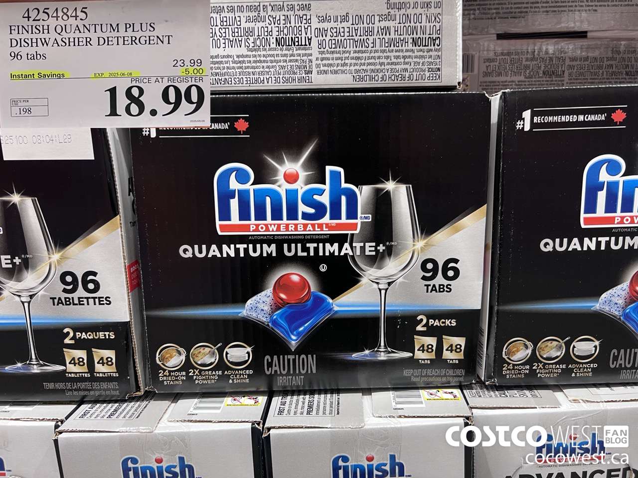 4254845 FINISH QUANTUM PLUS DISHWASHER DETERGENT 96 TABS ($5.00 INSTANT SAVINGS EXPIRES ON 2025-06-08) $18.99