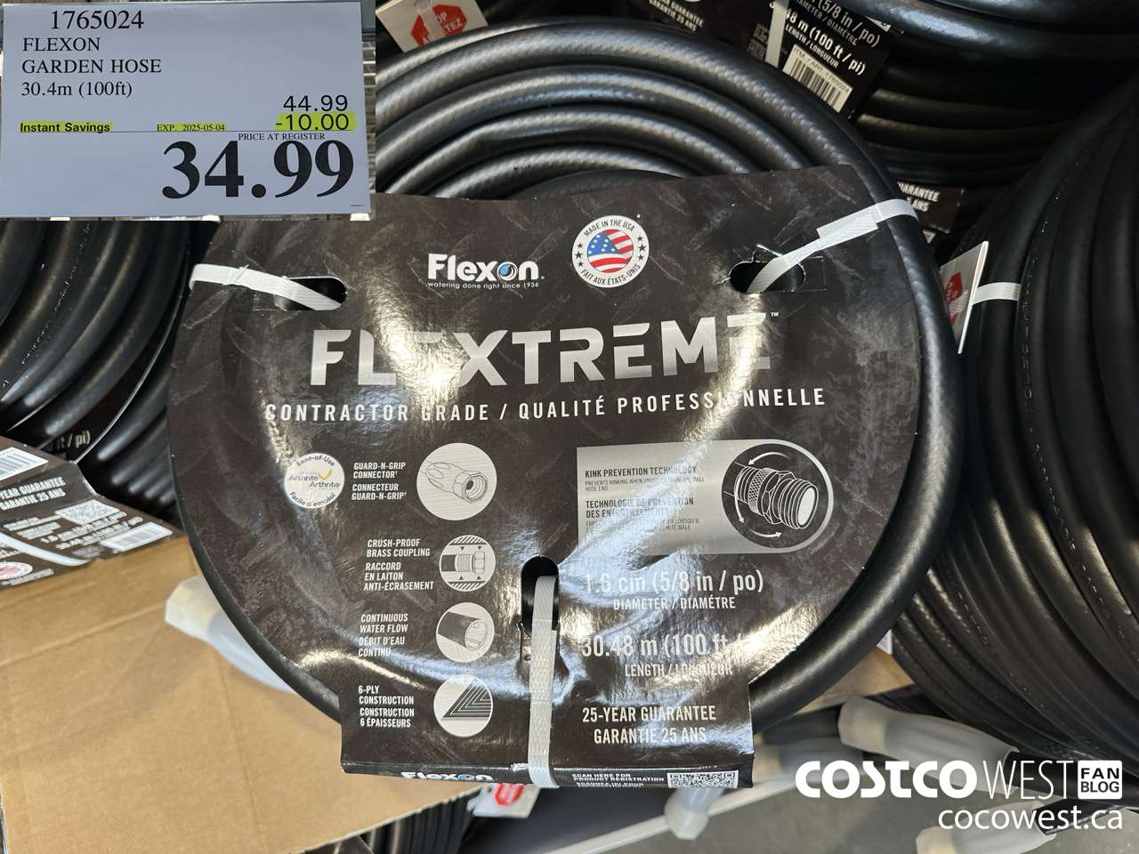 1765024 FLEXON GARDEN HOSE 100FT ($10.00 INSTANT SAVINGS EXPIRES ON 2025-05-04) $34.99