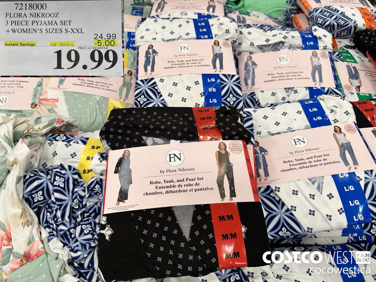 7218000 FLORA NIKROOZ 3 PIECE PYJAMA SET LADIES SIZES S-XXL ($5.00 INSTANT SAVINGS EXPIRES ON 2025-05-11) $19.99