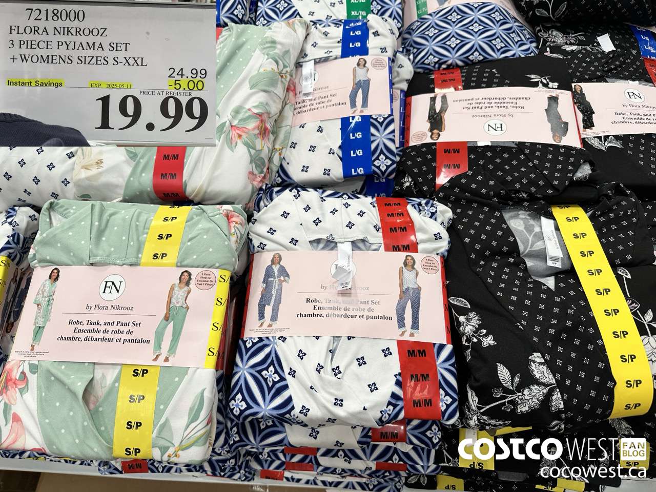 7218000 FLORA NIKROOZ 3 PIECE PYJAMA SET LADIES SIZES S-XXL ($5.00 INSTANT SAVINGS EXPIRES ON 2025-05-11) $19.99