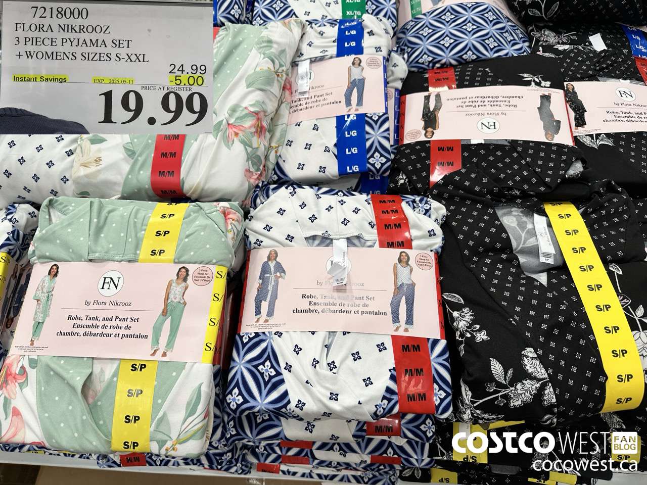 7218000 FLORA NIKROOZ 3 PIECE PYJAMA SET LADIES SIZES S-XXL ($5.00 INSTANT SAVINGS EXPIRES ON 2025-05-11) $19.99