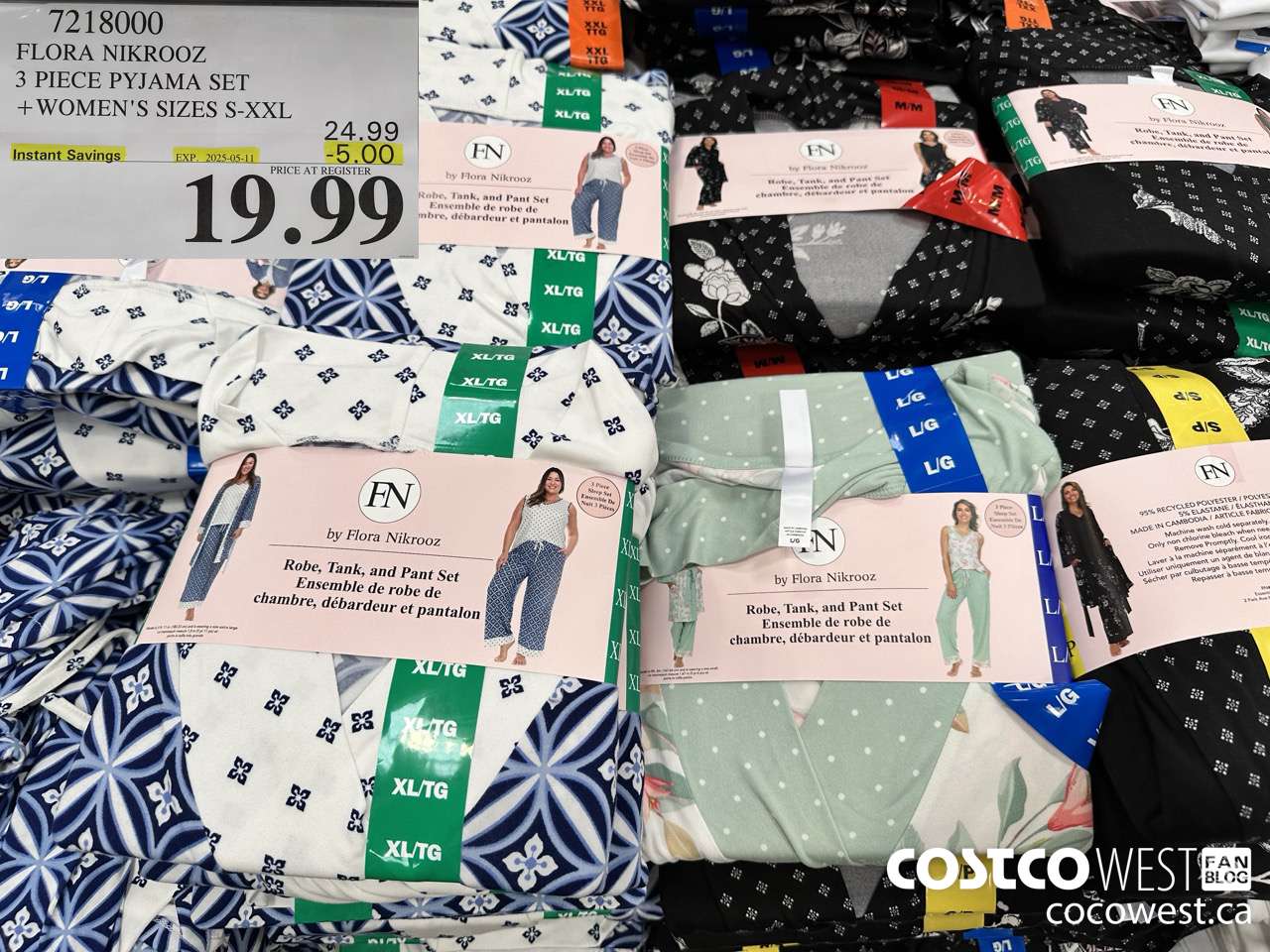 7218000 FLORA NIKROOZ 3 PIECE PYJAMA SET LADIES SIZES S-XXL ($5.00 INSTANT SAVINGS EXPIRES ON 2025-05-11) $19.99