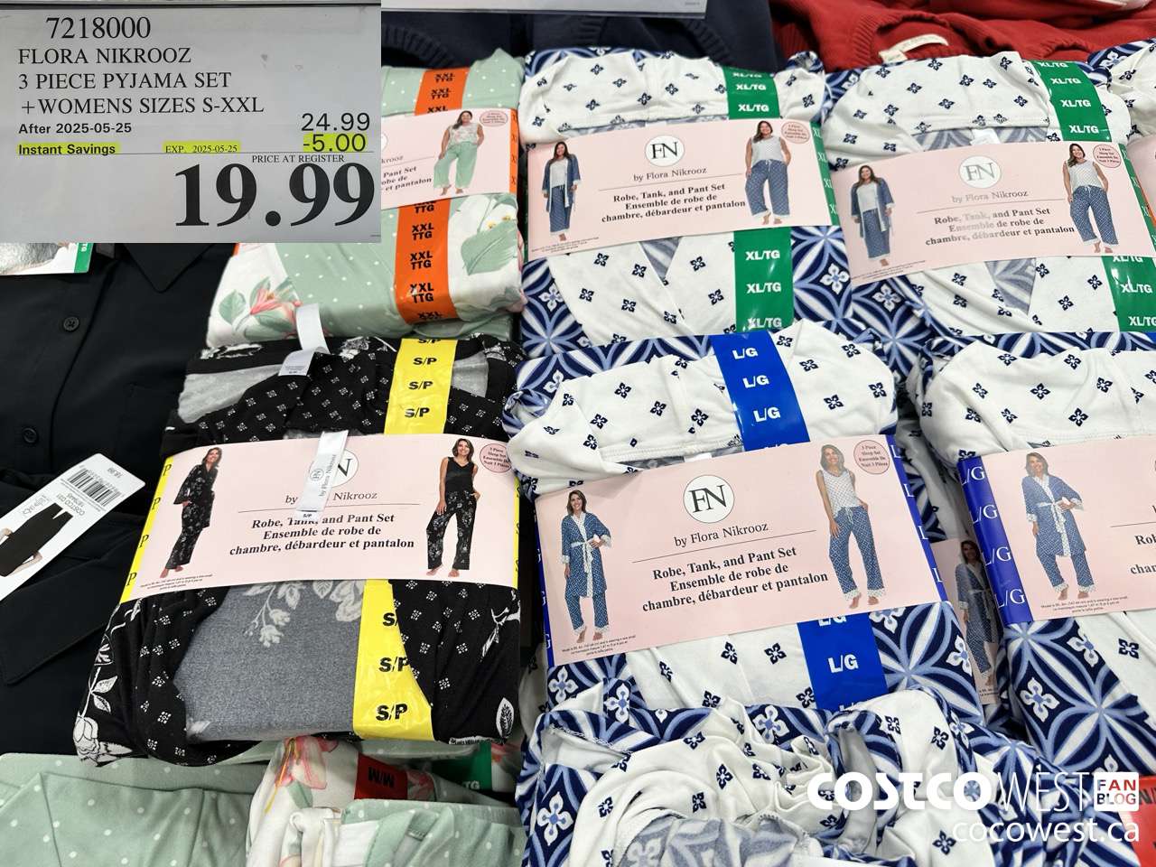 7218000 FLORA NIKROOZ 3 PIECE PYJAMA SET LADIES SIZES S-XXL ($5.00 INSTANT SAVINGS EXPIRES ON 2025-05-25) $19.99