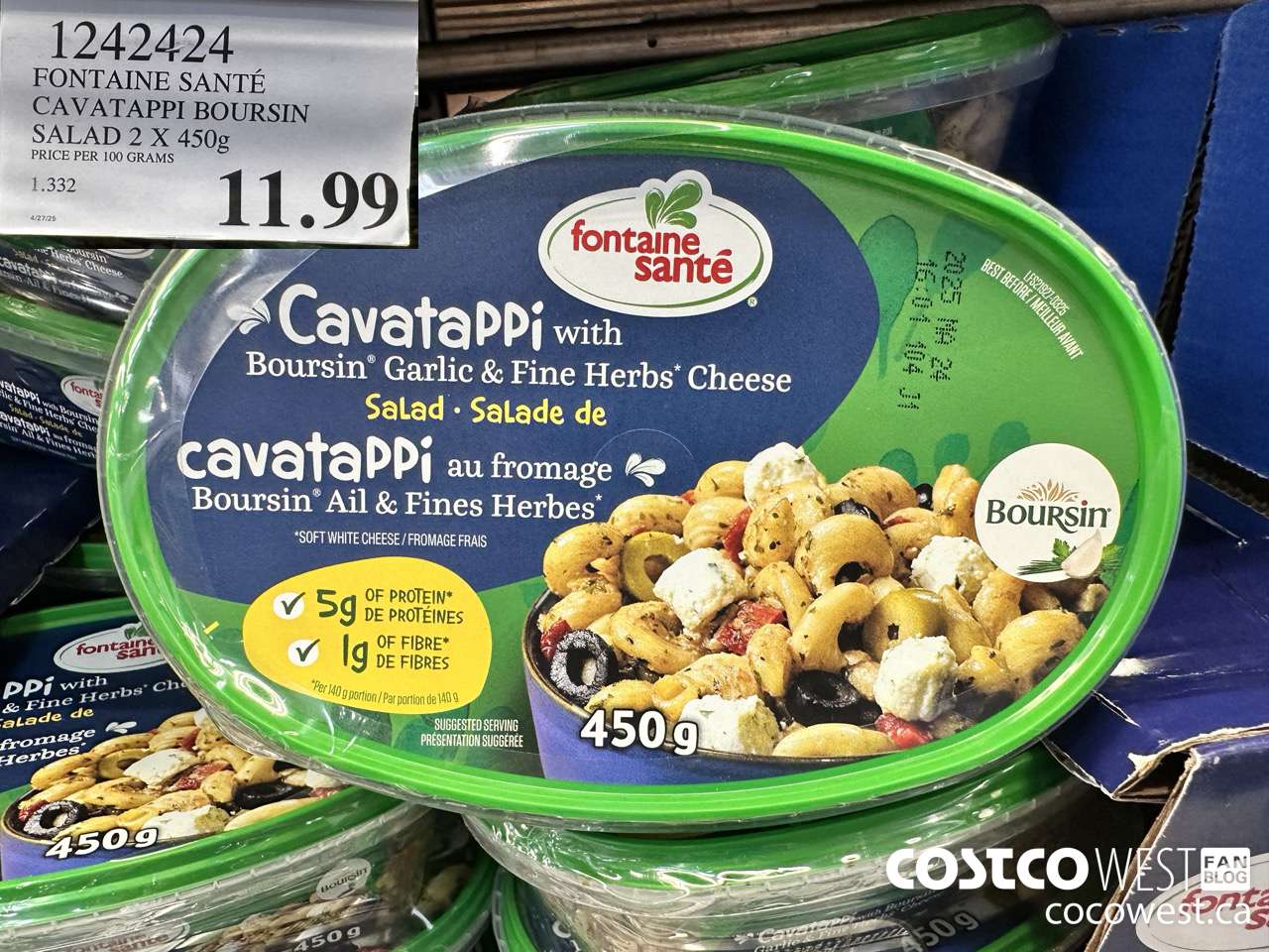 1242424 FONTAINE SANTE CAVATAPPI BOURSIN SALAD 2 X 450G $11.99