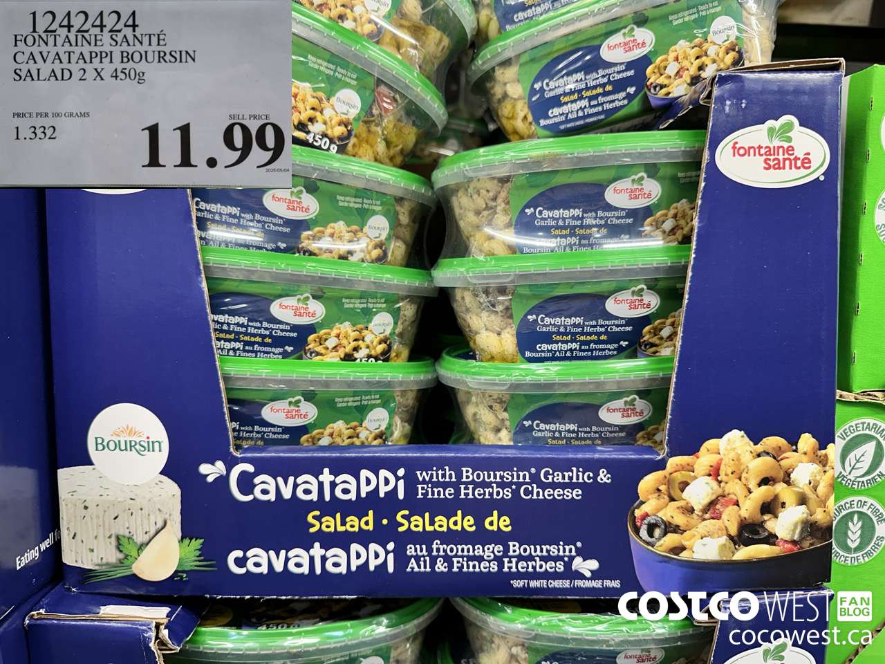 1242424 FONTAINE SANTE CAVATAPPI BOURSIN SALAD 2 X 450G $11.99