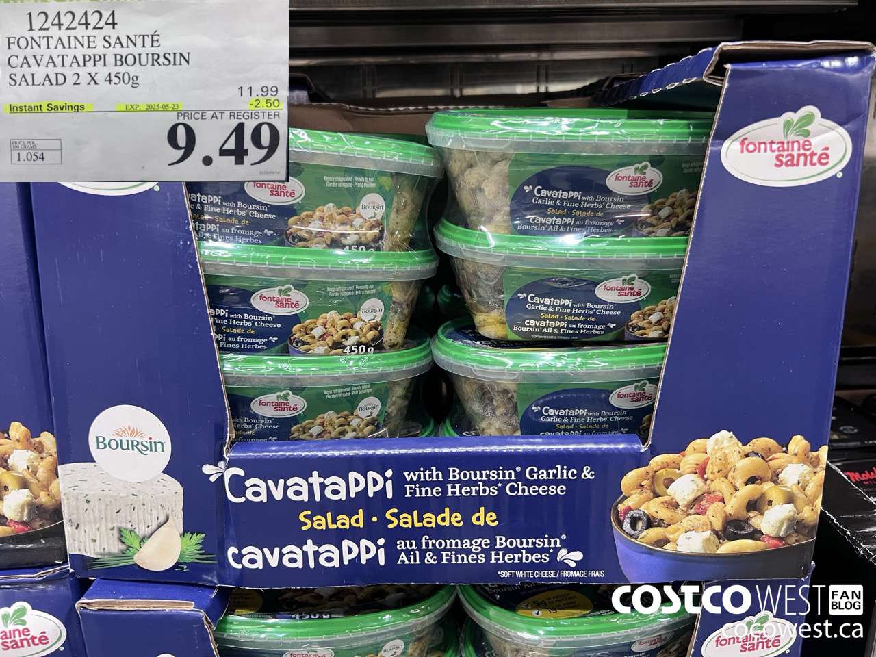 1242424 FONTAINE SANTE CAVATAPPI BOURSIN SALAD 2 X 450G ($2.50 INSTANT SAVINGS EXPIRES ON 2025-05-23) $9.49
