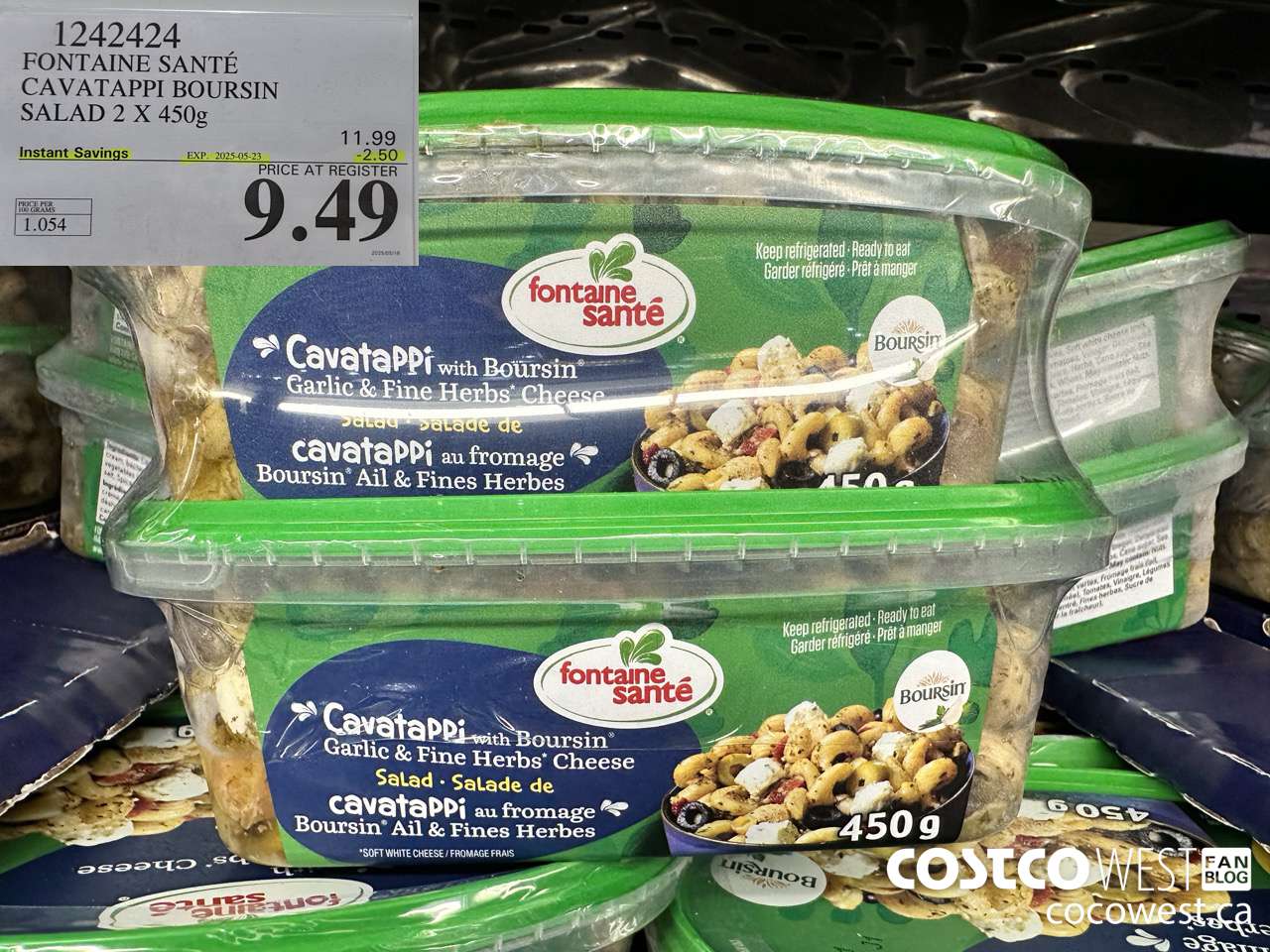 1242424 FONTAINE SANTE CAVATAPPI BOURSIN SALAD 2 X 450G ($2.50 INSTANT SAVINGS EXPIRES ON 2025-05-23) $9.49