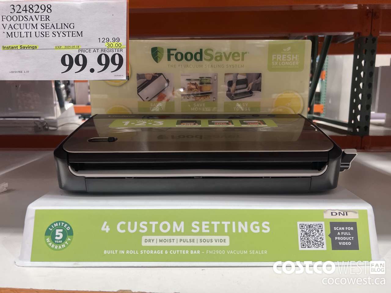 3248298 FOODSAVER VACUUM SEALING SYSTEM ($30.00 INSTANT SAVINGS EXPIRES ON 2025-05-18) $99.99