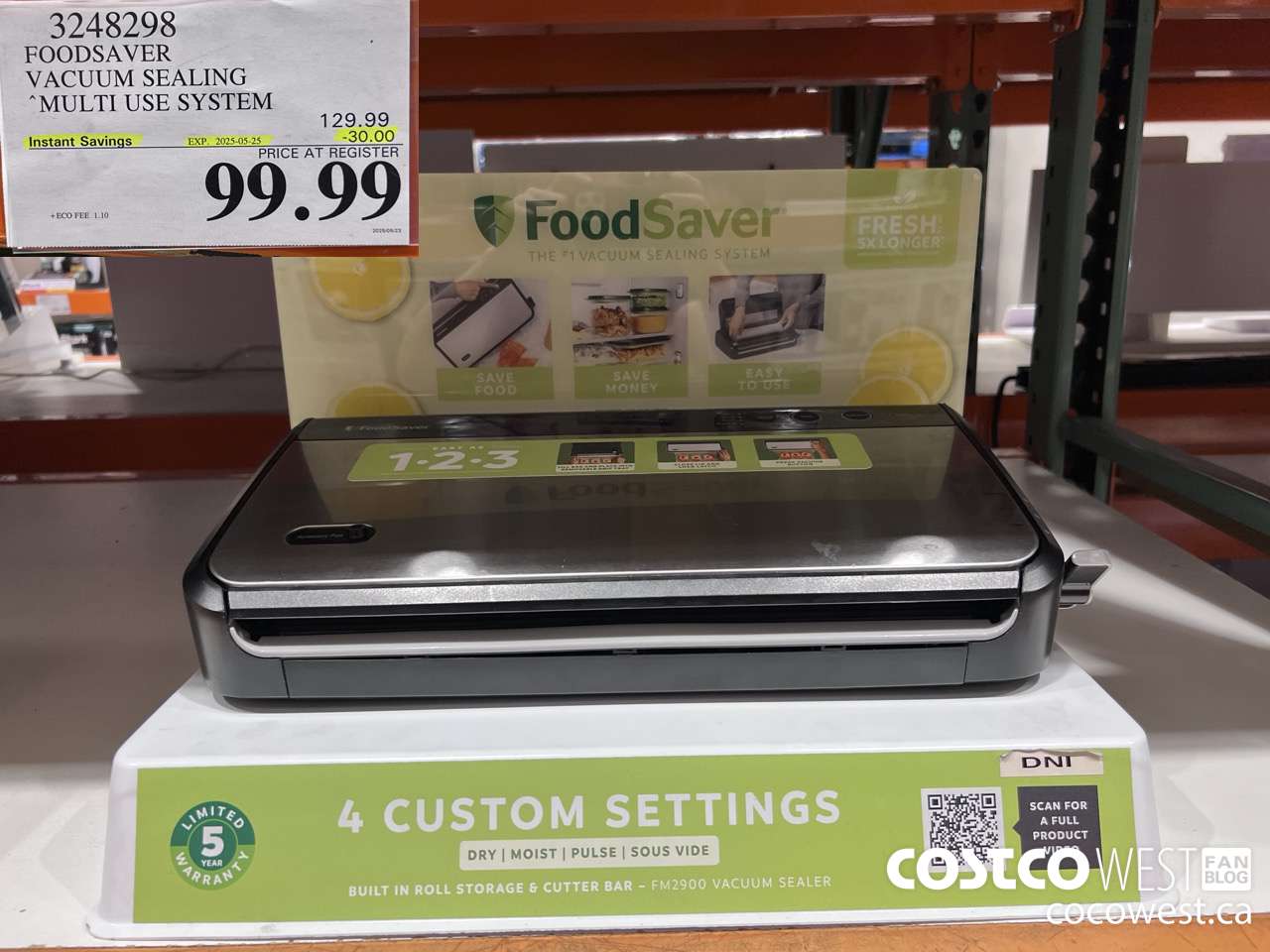 3248298 FOODSAVER VACUUM SEALING SYSTEM ($30.00 INSTANT SAVINGS EXPIRES ON 2025-05-25) $99.99