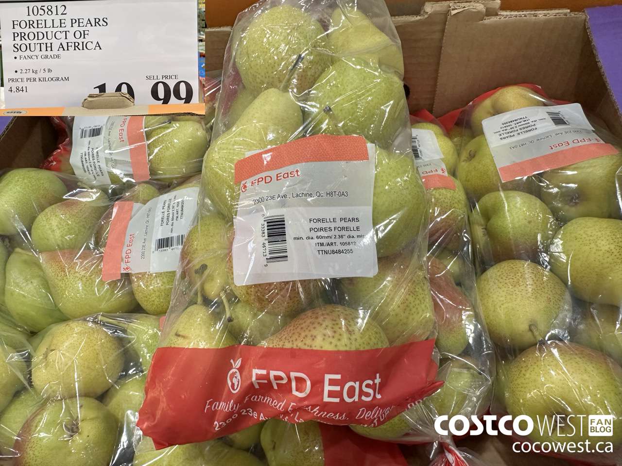 105812 FORELLE PEARS PRODUCT OF SOUTH AFRICA $10.99