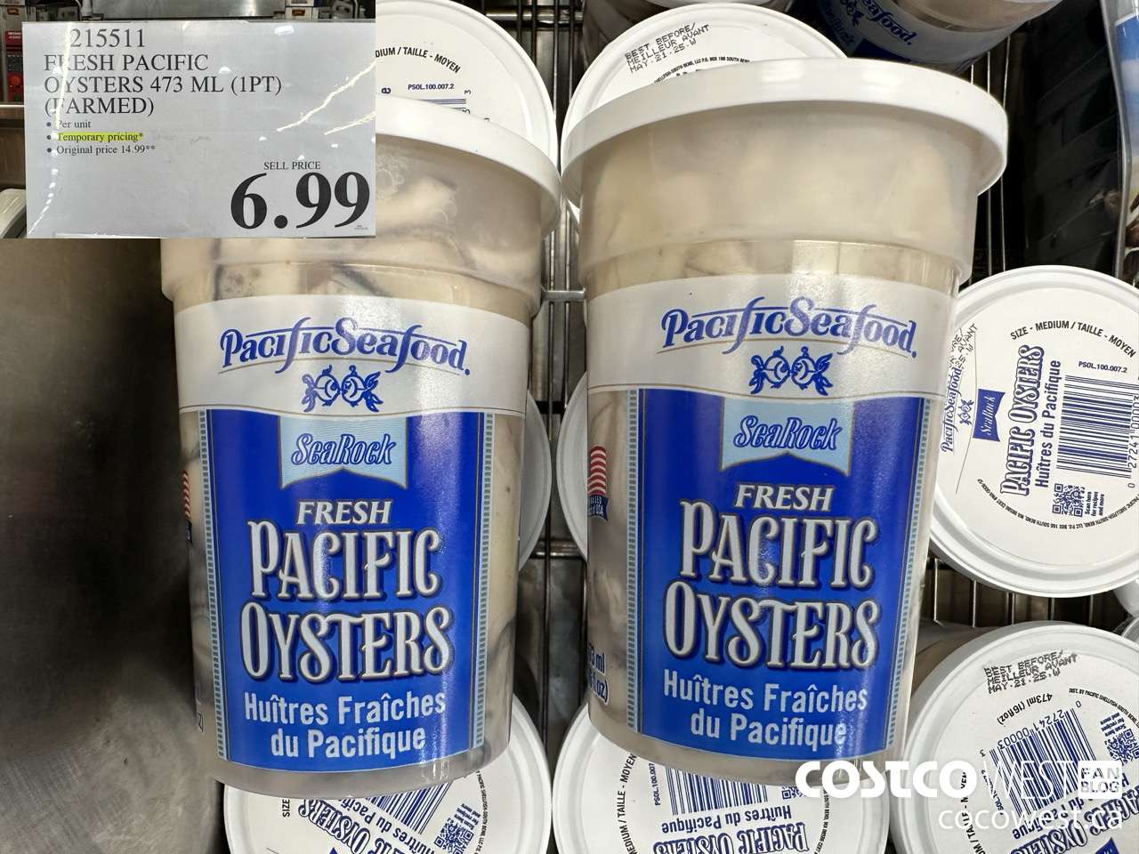 215511 FRESH PACIFIC OYSTERS 473 ML (FARMED) $6.99