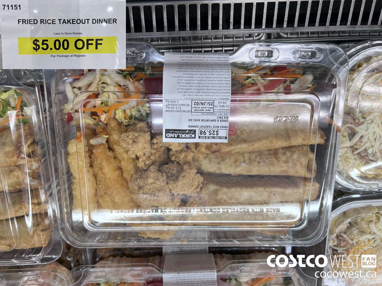 71151 FRIED RICE TAKEOUT DINNER EGGROLL CHICKEN SHRIMP ($5.00 INSTANT SAVINGS)