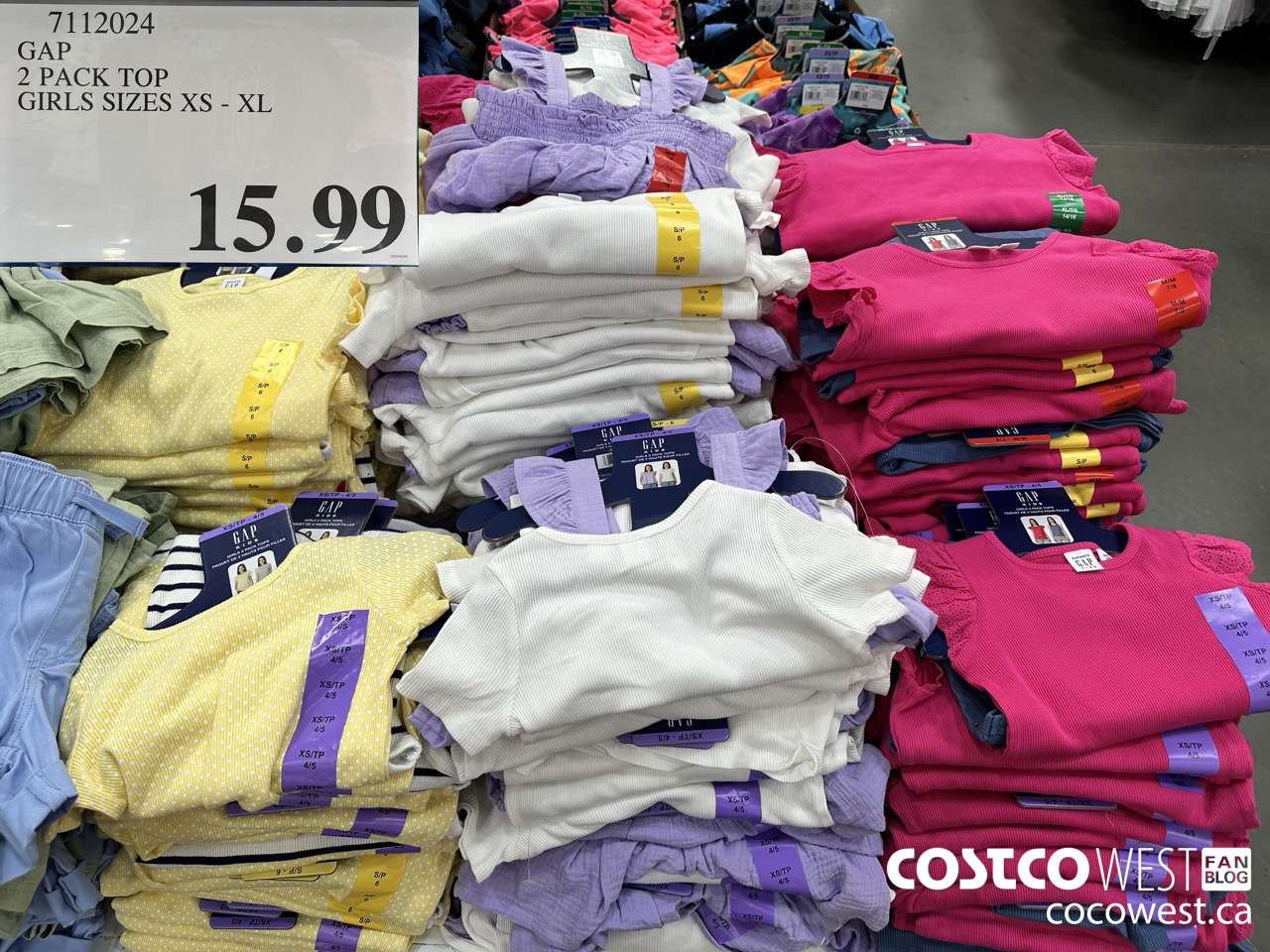 7112024 GAP 2 PACK TOP GIRLS SIZES XS-XL $15.99