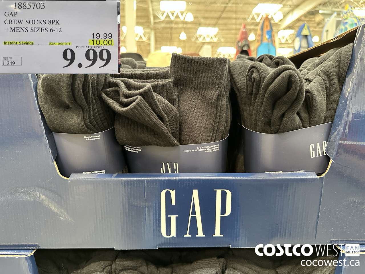 1885703 GAP CREW SOCKS 8PK MENS SIZES 6-12 ($10.00 INSTANT SAVINGS EXPIRES ON 2025-05-11) $9.99