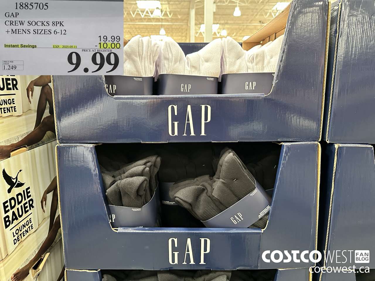 1885705 GAP CREW SOCKS 8PK MENS SIZES 6-12 ($10.00 INSTANT SAVINGS EXPIRES ON 2025-05-11) $9.99