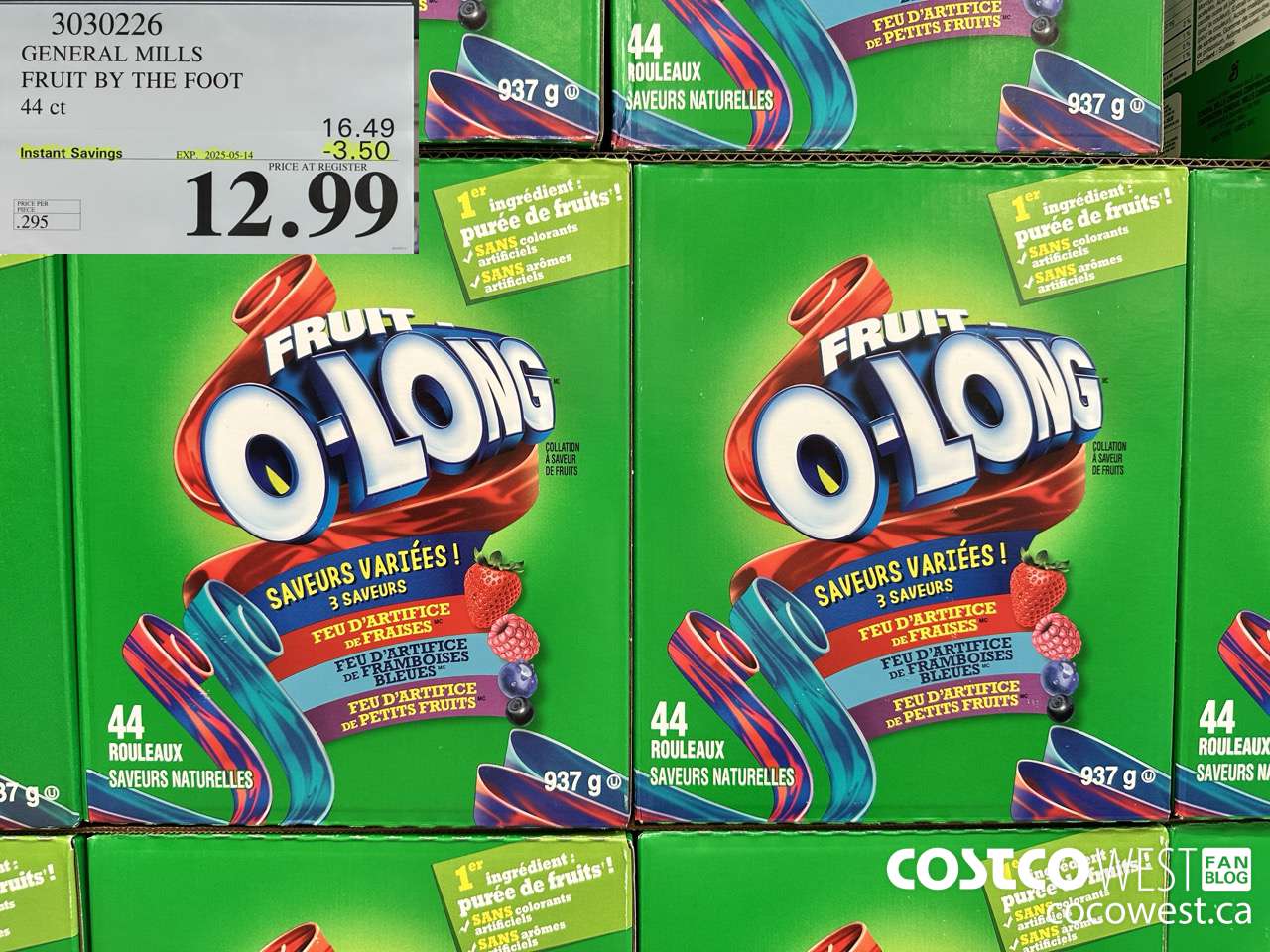 3030226 GENERAL MILLS FRUIT BY THE FOOT 44 ct ($3.50 INSTANT SAVINGS EXPIRES ON 2025-05-14) $12.99