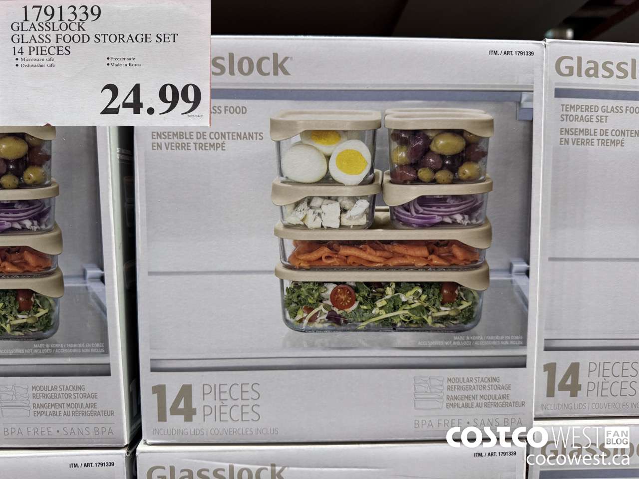 1791339 GLASSLOCK GLASS FOOD STORAGE SET 14 PIECES $24.99