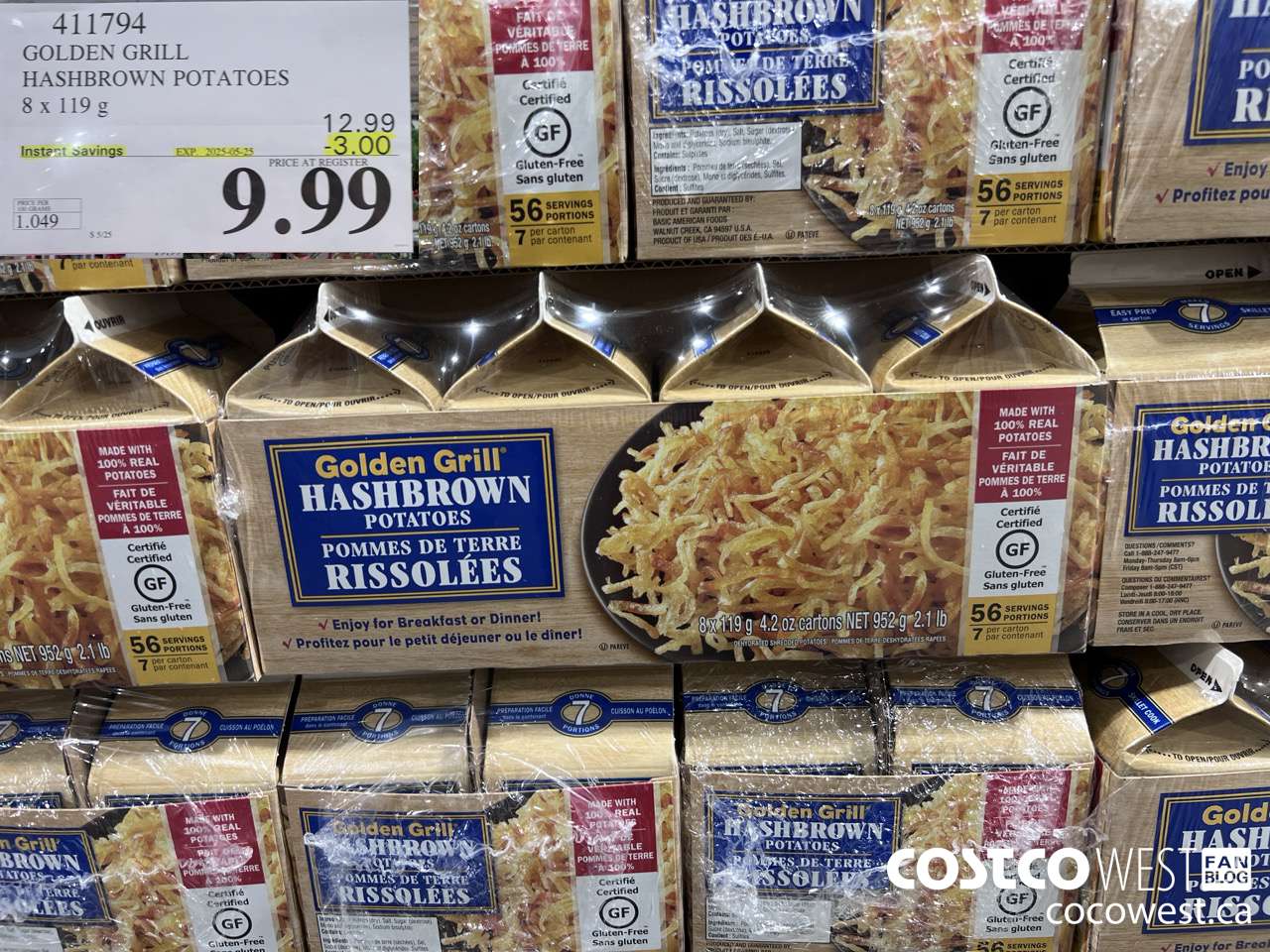 411794 GOLDEN GRILL RUSSET HASHBROWN 8 x 119g ($3.00 INSTANT SAVINGS EXPIRES ON 2025-05-25) $9.99
