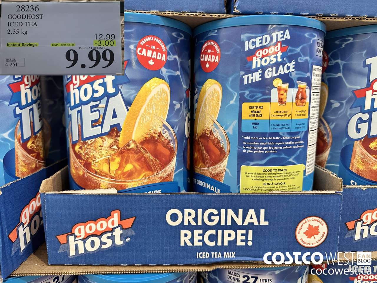 28236 GOODHOST ICED TEA 2.35 kg ($3.00 INSTANT SAVINGS EXPIRES ON 2025-05-25) $9.99