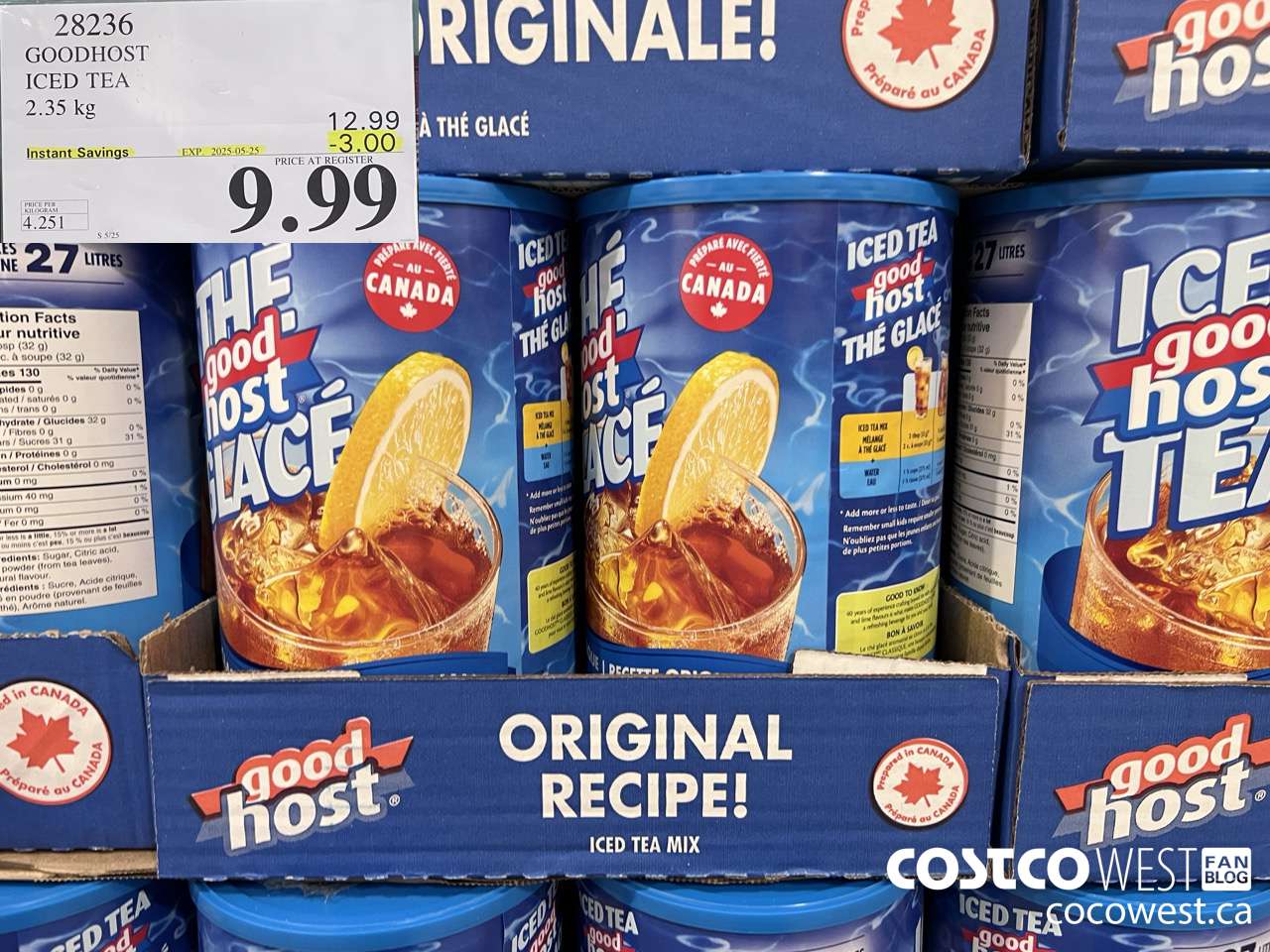 28236 GOODHOST ICED TEA 2.35 kg ($3.00 INSTANT SAVINGS EXPIRES ON 2025-05-25) $9.99