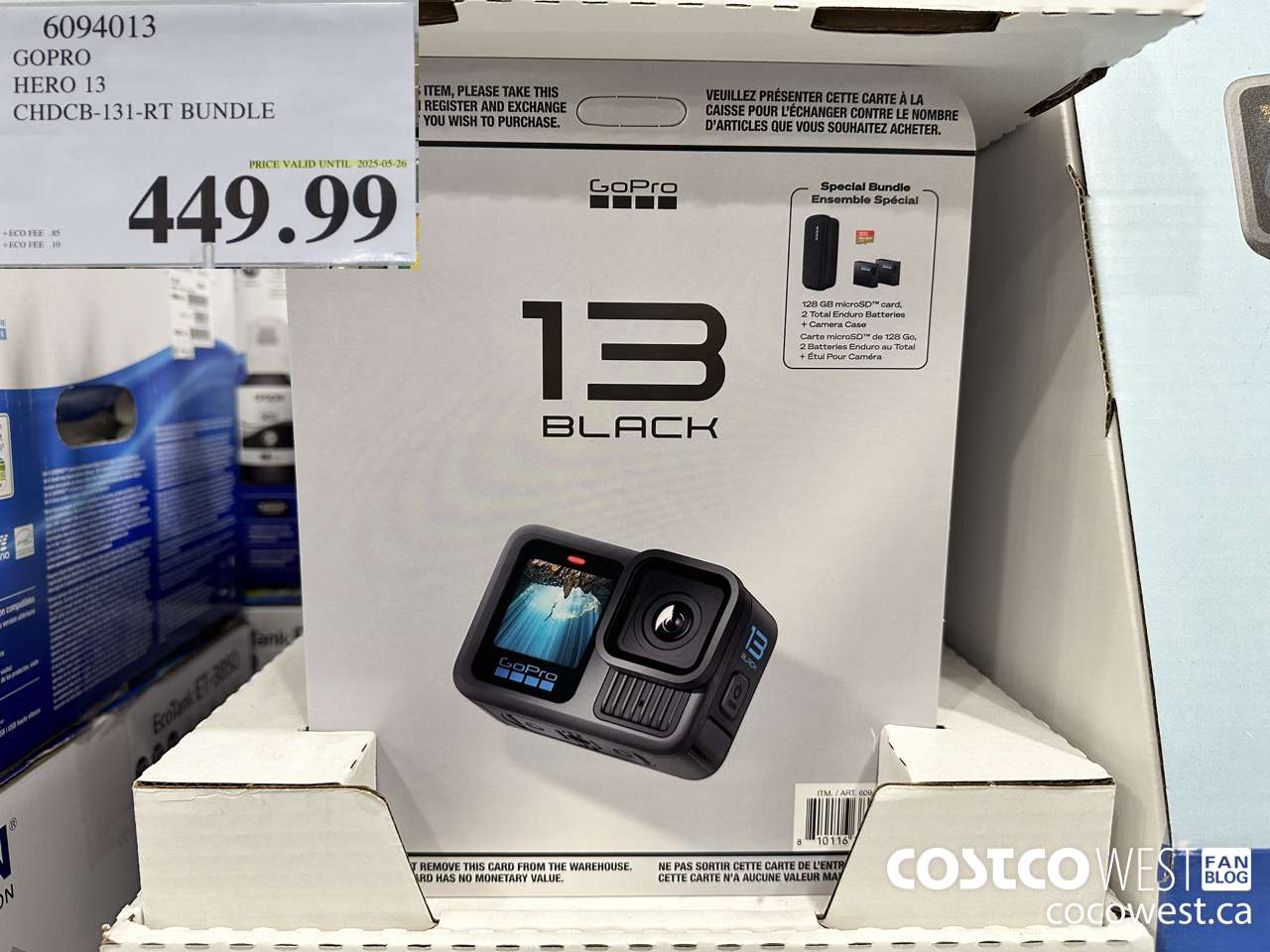 6094013 GOPRO HERO 13 CHDCB-131-RT BUNDLE (EXPIRES ON 2025-05-26) $449.99
