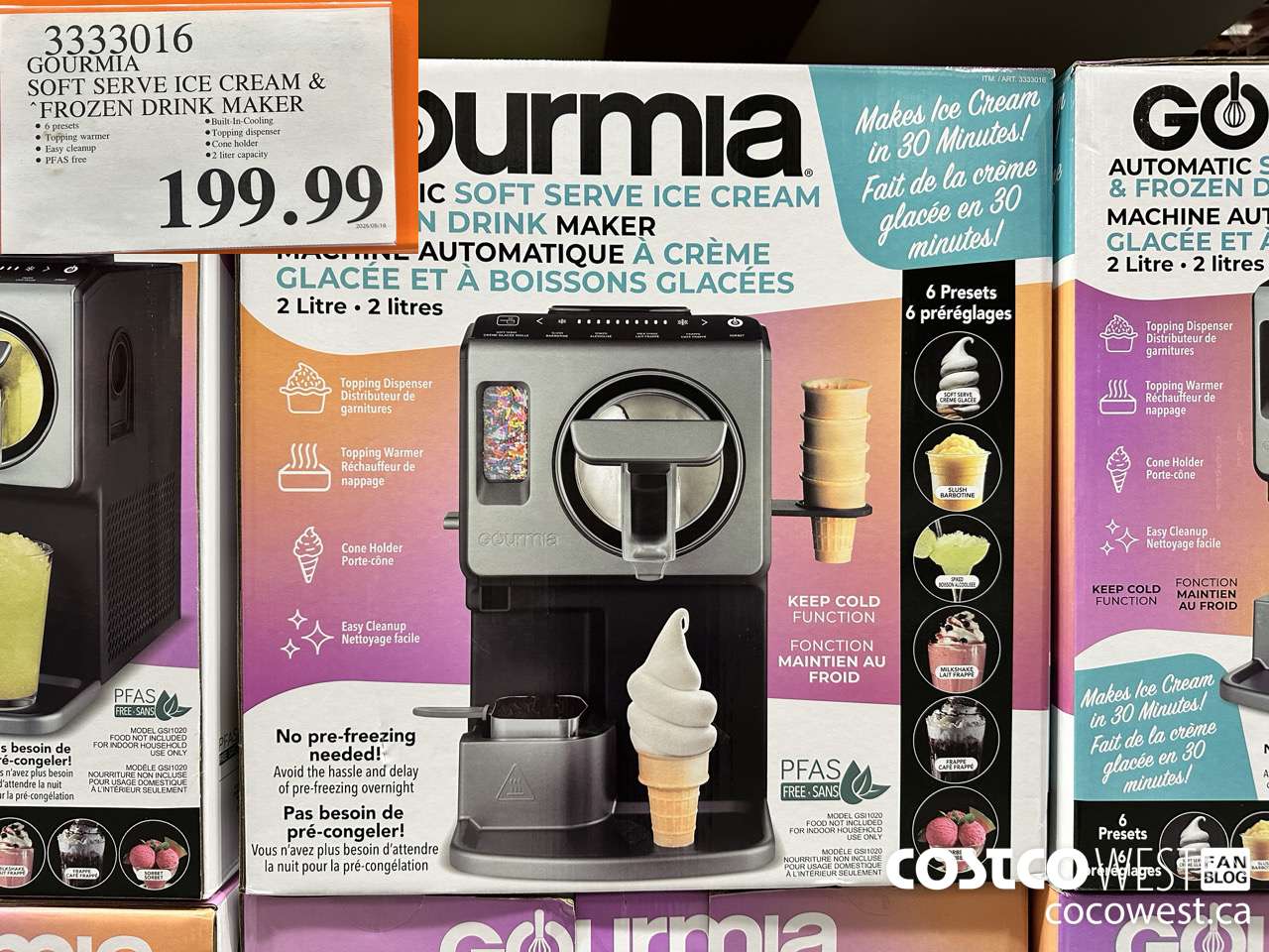 3333016 GOURMIA SOFT SERVE ICE CREAM & FROZEN DRINK MAKER $199.99