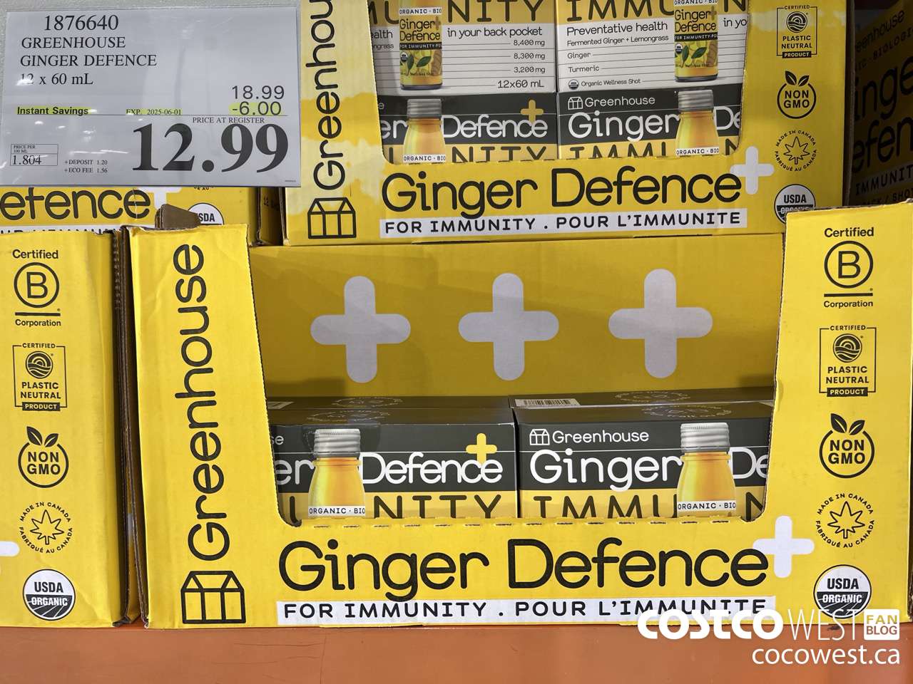 1876640 GREENHOUSE GINGER DEFENCE 12 X 60ML ($6.00 INSTANT SAVINGS EXPIRES ON 2025-06-01) $12.99