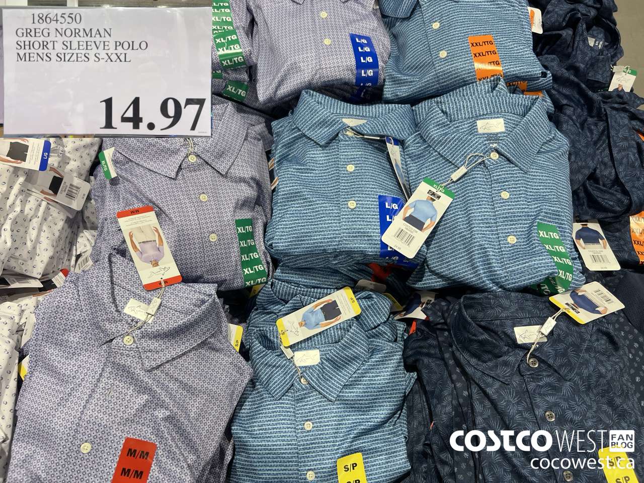 1864550 GREG NORMAN SHORT SLEEVE POLO MENS SIZES S-XXL $14.97