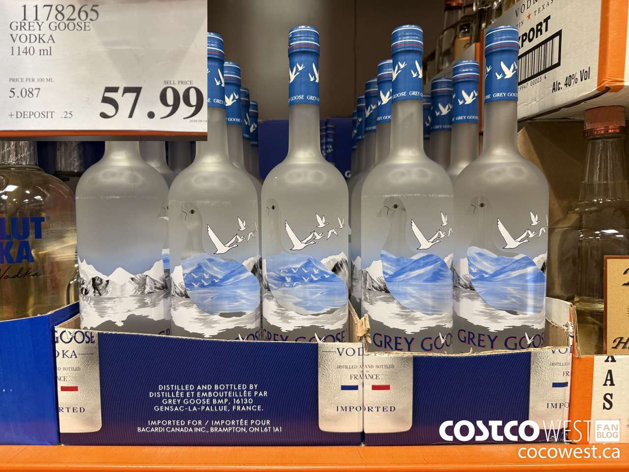 1178265 GREY GOOSE VODKA 1140 ML $57.99