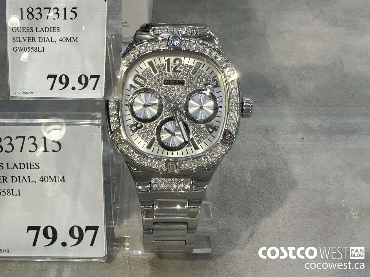 1837315 GUESS LADIES SILVER DIAL, 40MM GW0558L1 $79.97