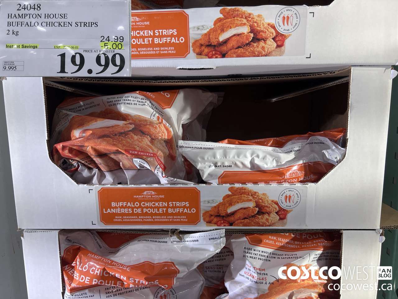 24048 HAMPTON HOUSE BUFFALO CHICKEN STRIPS 2 kg ($5.00 INSTANT SAVINGS EXPIRES ON 2025-06-01) $19.99