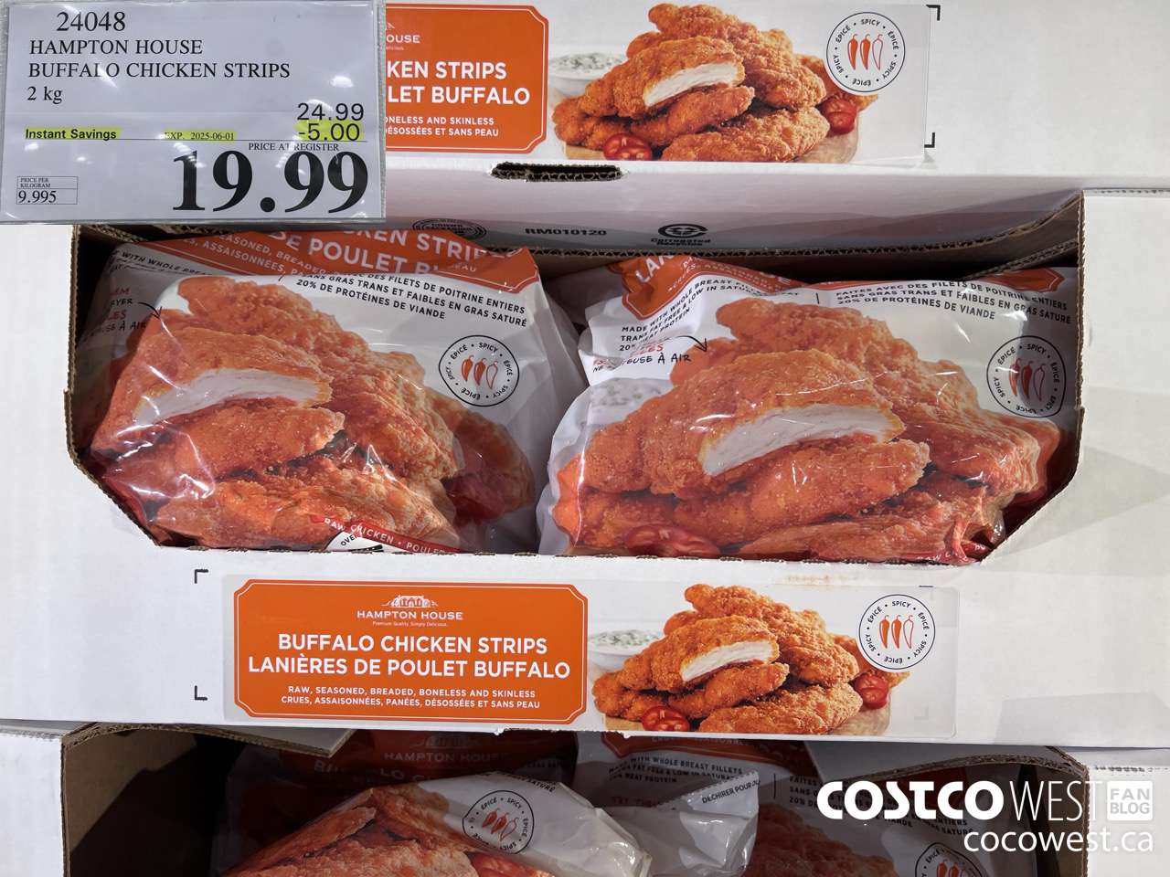 24048 HAMPTON HOUSE BUFFALO CHICKEN STRIPS 2 kg ($5.00 INSTANT SAVINGS EXPIRES ON 2025-06-01) $19.99
