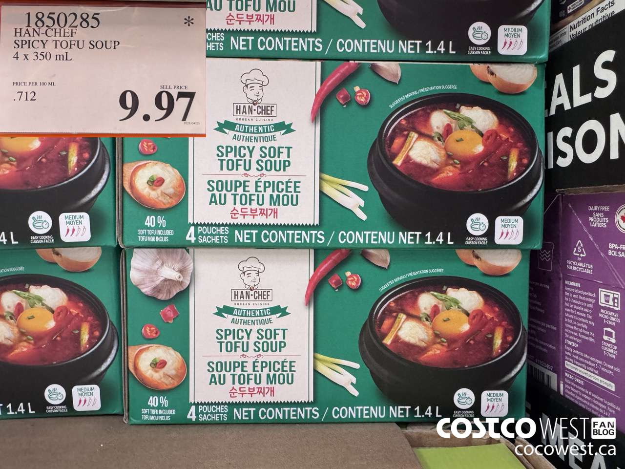 1850285 HAN-CHEF SPICY TOFU SOUP 4 X 350ML $9.97