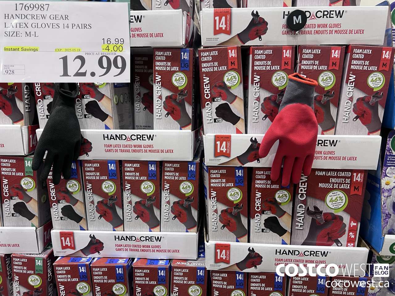 1769987 HANDCREW GEAR LATEX GLOVES 14 PAIR SIZE M-L ($4.00 INSTANT SAVINGS EXPIRES ON 2025-05-18) $12.99