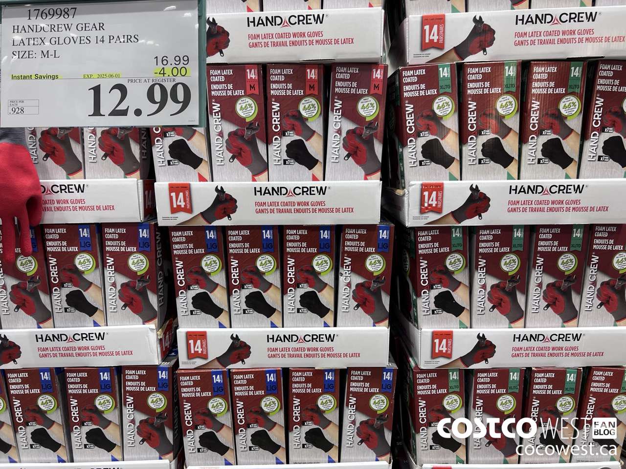 1769987 HANDCREW GEAR LATEX GLOVES 14 PAIR SIZE M-L ($4.00 INSTANT SAVINGS EXPIRES ON 2025-06-01) $12.99