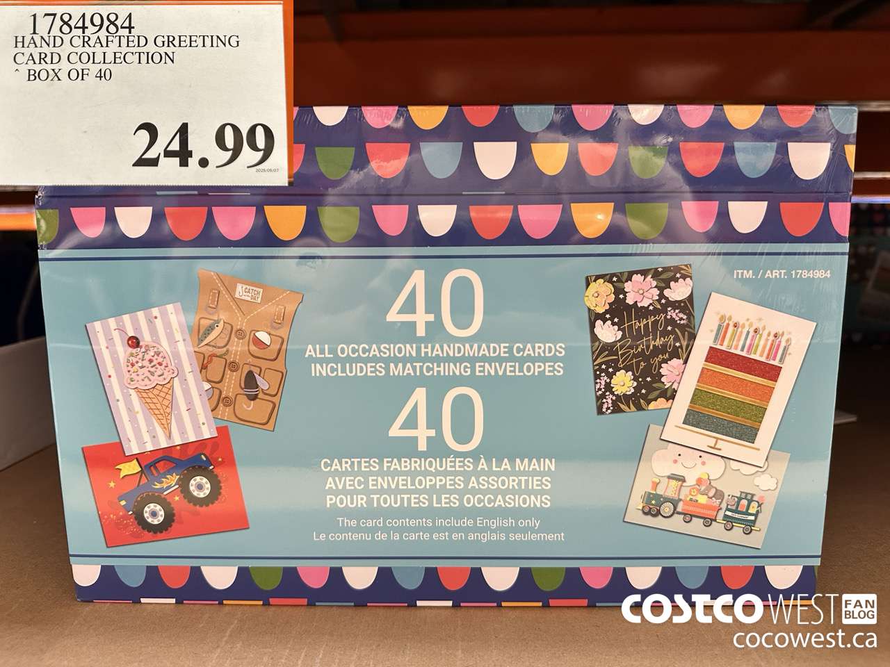 1784984 HAND CRAFTED GREETING CARD COLLECTION BOX OF 40 $24.99