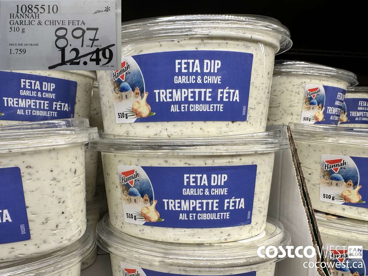 1085510 HANNAH GARLIC & CHIVE FETA 510G $8.97