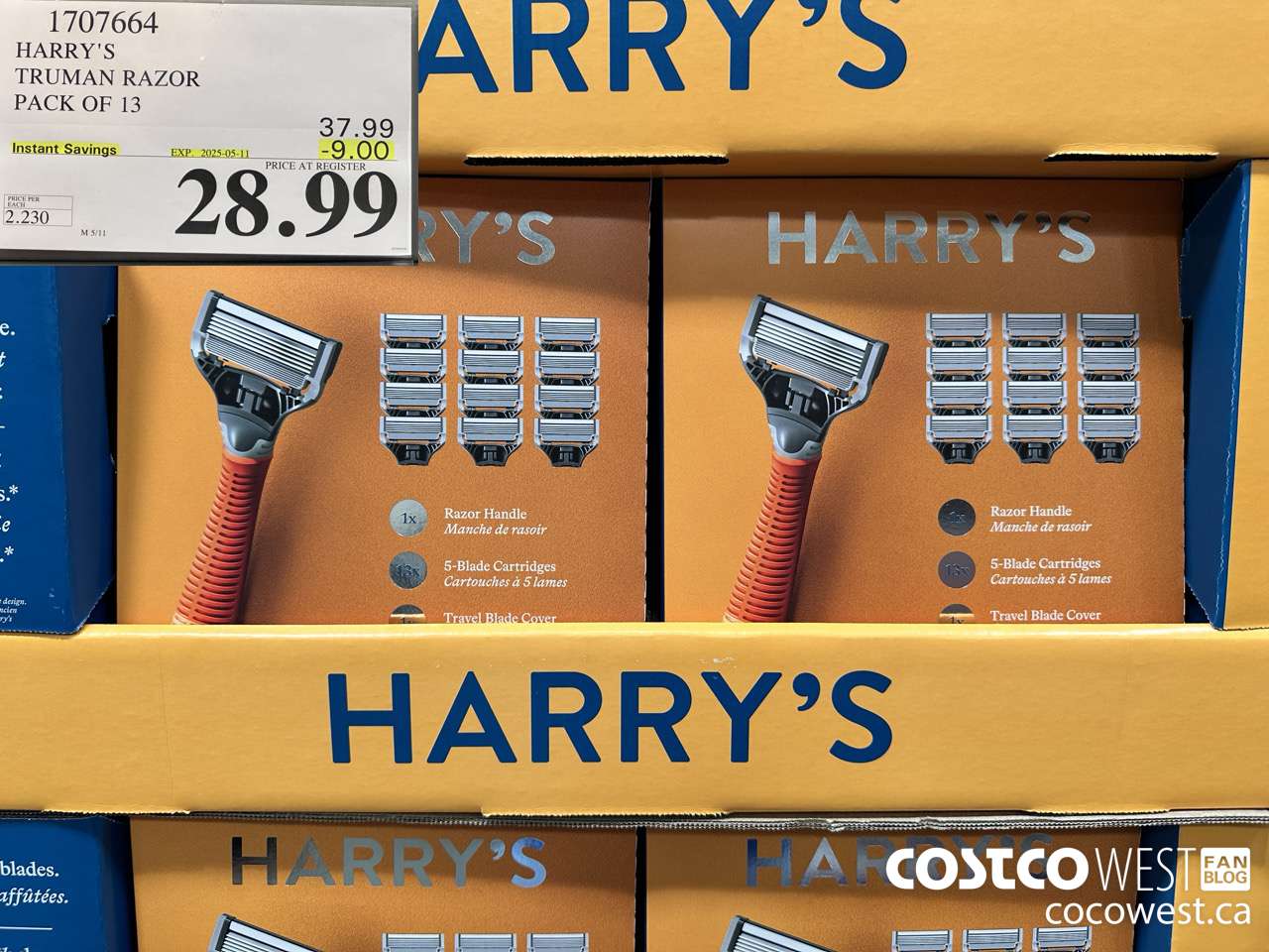 1707664 HARRY'S TRUMAN TRUMAN WET SHAVE RAZOR 13 CARTS + BLADE COVER ($9.00 INSTANT SAVINGS EXPIRES ON 2025-05-11) $28.99
