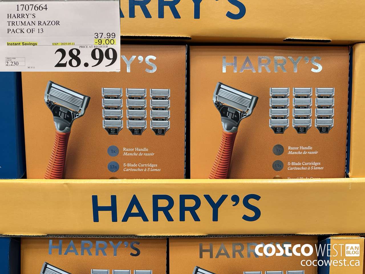 1707664 HARRY'S TRUMAN TRUMAN WET SHAVE RAZOR 13 CARTS + BLADE COVER ($9.00 INSTANT SAVINGS EXPIRES ON 2025-05-11) $28.99