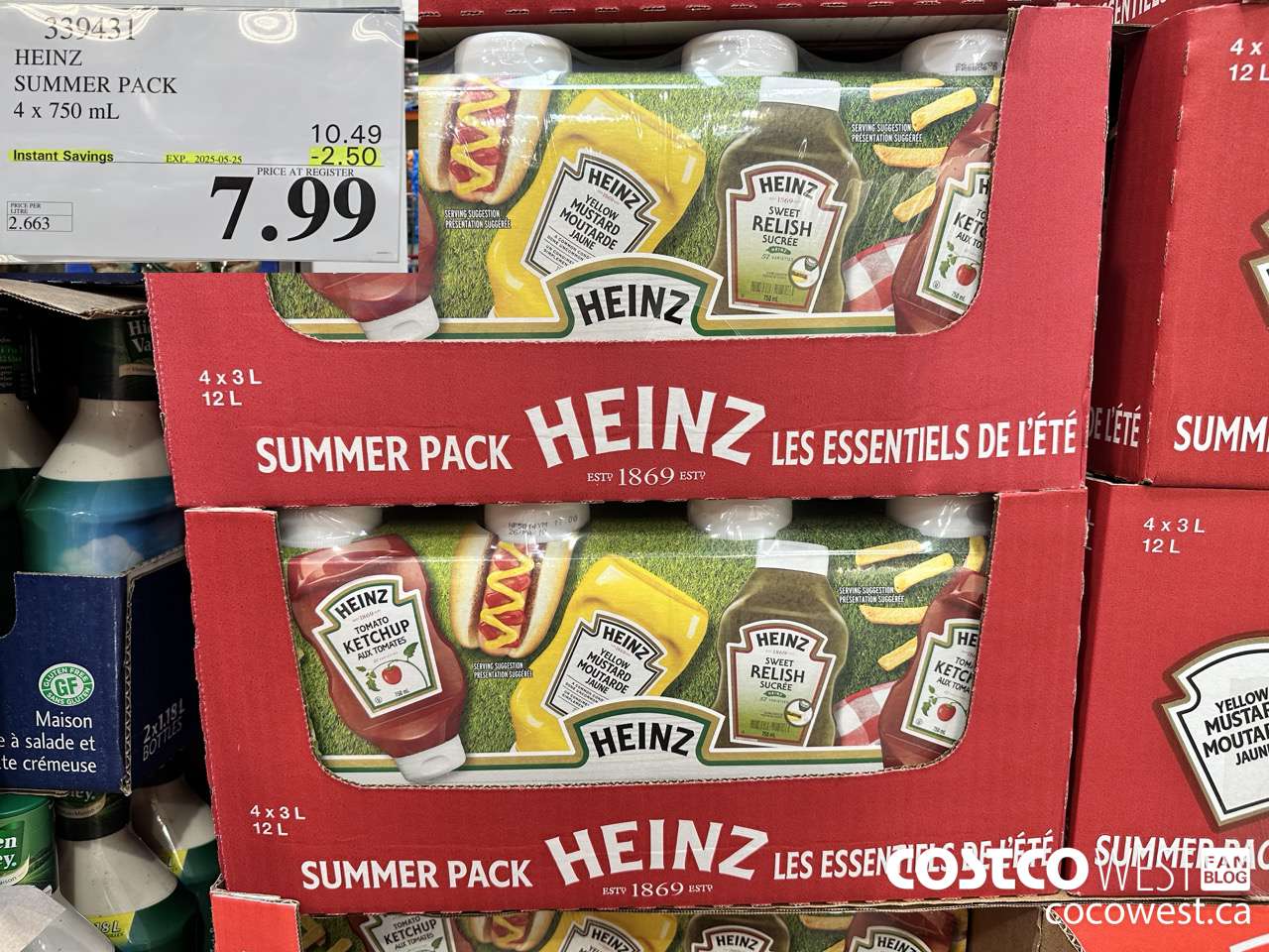 339431 HEINZ SUMMER PACK 4 X 750 ML ($2.50 INSTANT SAVINGS EXPIRES ON 2025-05-25) $7.99